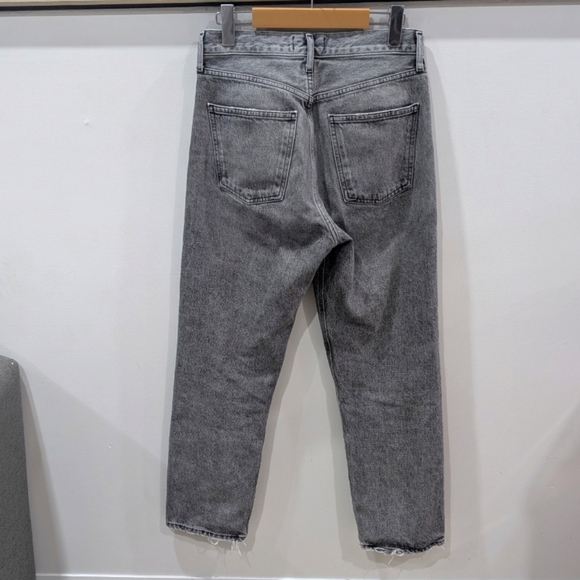 AGOLDE | Women's Mid Grey (Trip) 90's Straight Leg High-Rise Crop Jeans - Picture 9 of 12
